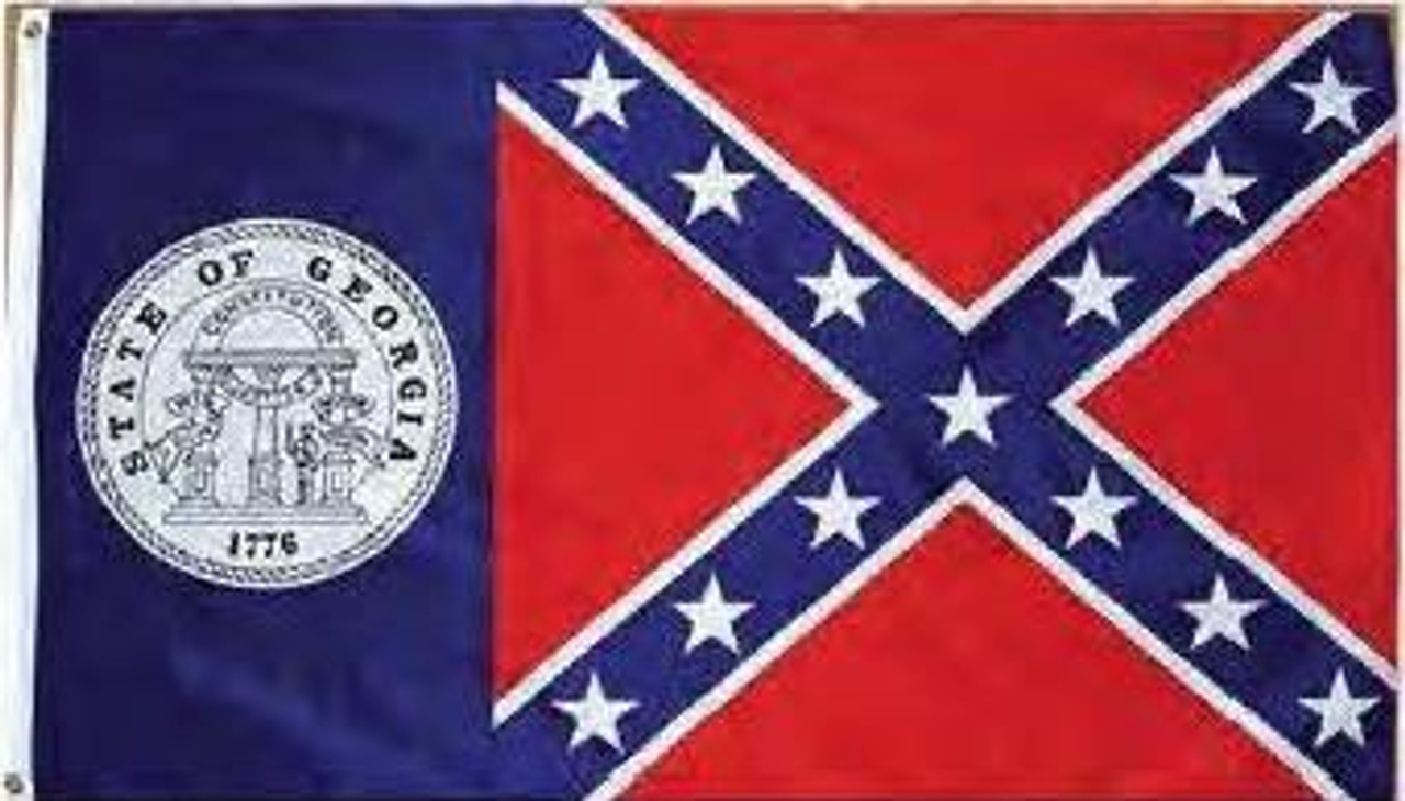 Georgia Confederate 3'x5' Embroidered Flag