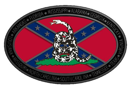 Oval Gadsden Logo Confederate Belt Buckle