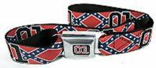 Confederate Flag 01 Red Seatbelt Style Belt