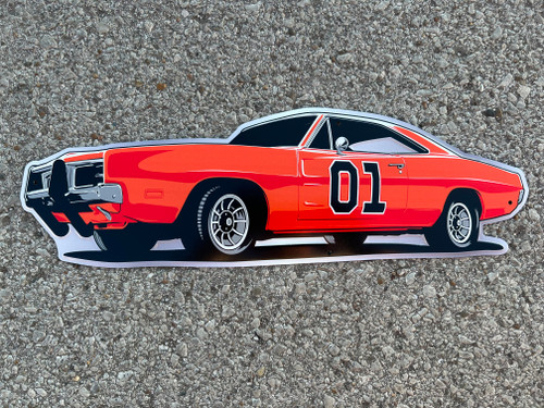 General Lee Die-Cut Metal Sign (Driver Side)