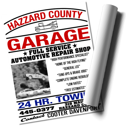 Hazzard County Garage Service & Repair Print (22x17)