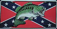 Fish Confederate Flag License Plate