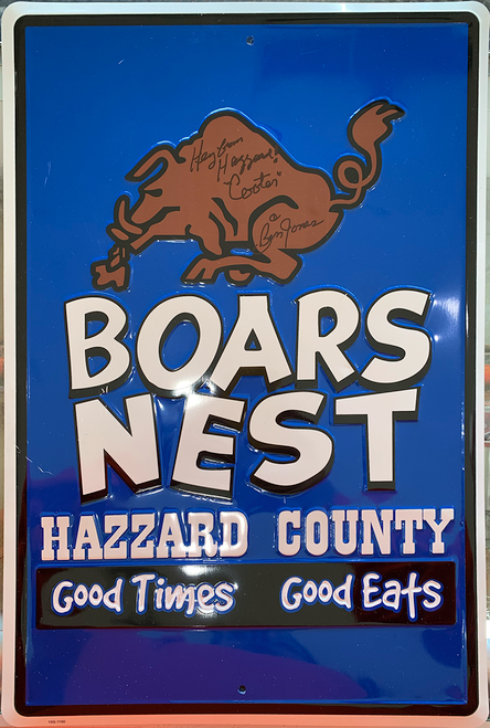 Clean Boars Nest Metal Parking Sign