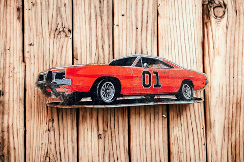 Rustic General Lee Die-Cut Metal Sign (Driver Side)