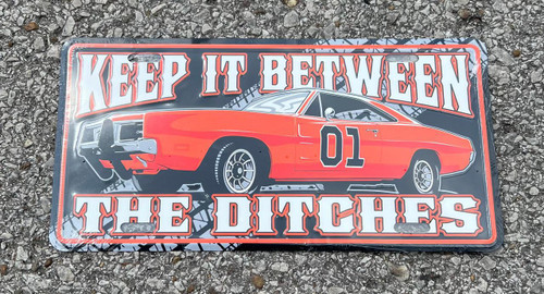 Keep It Between the Ditches License Plate - Black