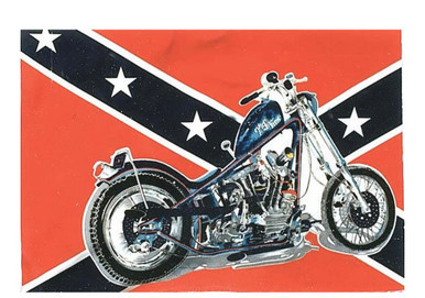 Motorcycle - Confederate Flag 3x5 Polyester