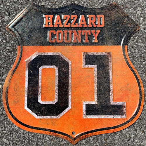 Rustic Hazzard County Road Metal Sign