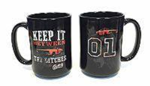 Keep it Between the Ditches Black Mug