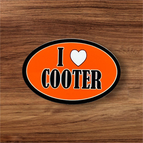 I Love Cooter Orange Oval Sticker