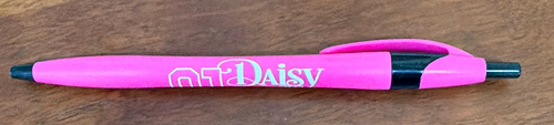 Daisy Pink/Black Ink Pen