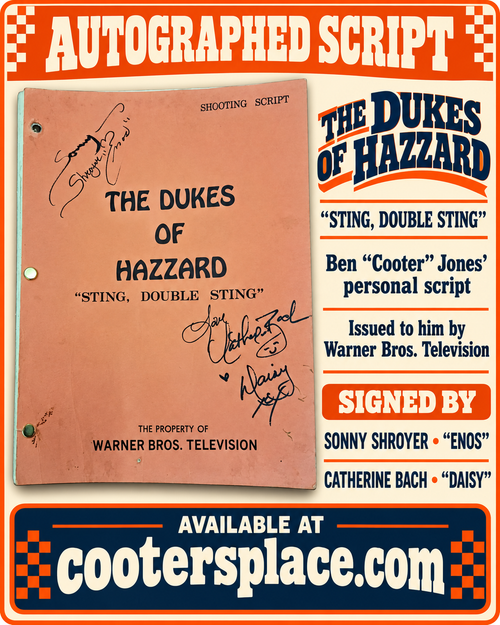 Script "Sting, Double Sting" - Autographed by Catherine Bach and Sonny Shroyer