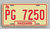 PG 7250 License Plate (Cooter's Brown Tow Truck)