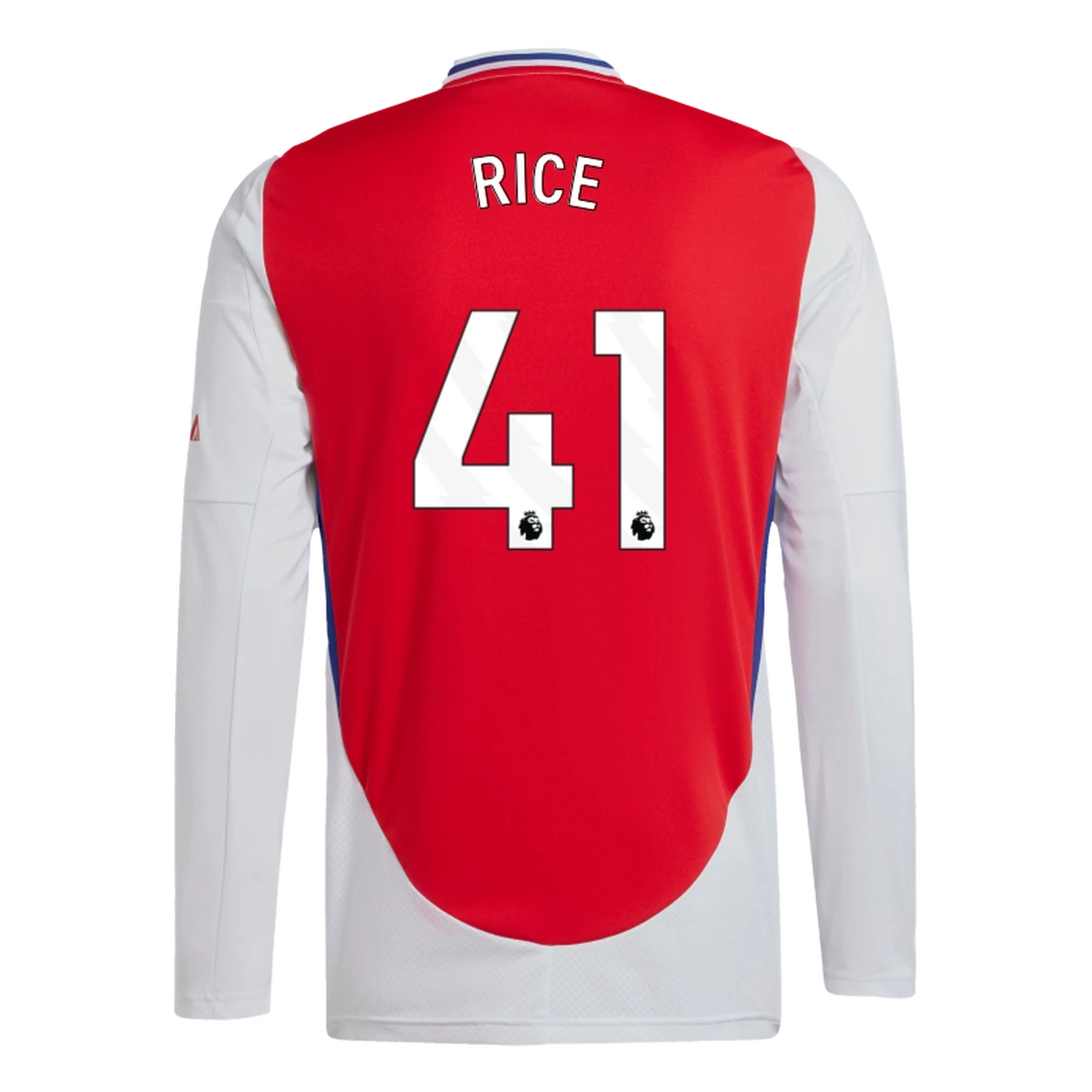 RICE #41 Arsenal 24/25 Men's Home Long Sleeve Shirt - PL Font