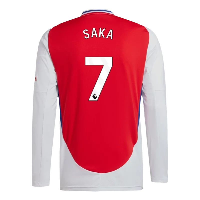 SAKA #7 Arsenal 24/25 Men's Home Long Sleeve Shirt - PL Font