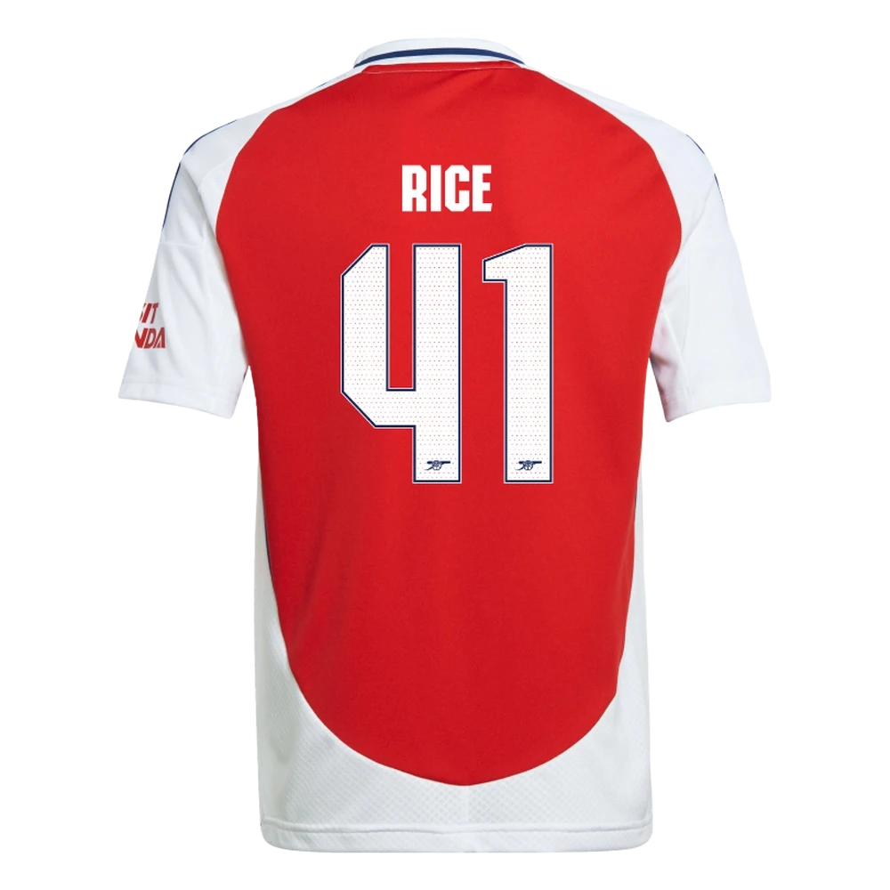 RICE #41 Arsenal 24/25 Kid's Home Shirt and Shorts - Arsenal Font