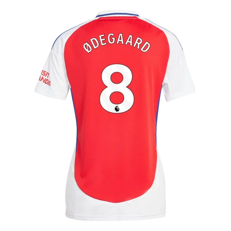 ØDEGAARD #8 Arsenal 24/25 Women's Home Shirt - PL Font