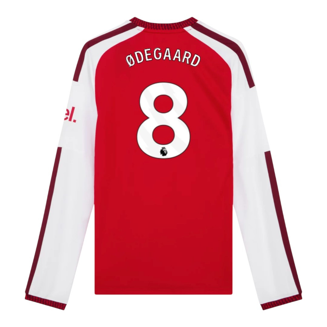 ØDEGAARD #8 Arsenal 26/27 Men's Home Long Sleeve Shirt - PL Font