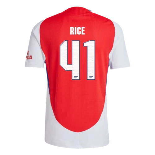 RICE #41 Arsenal 24/25 Authentic Men's Home Shirt - Arsenal Font