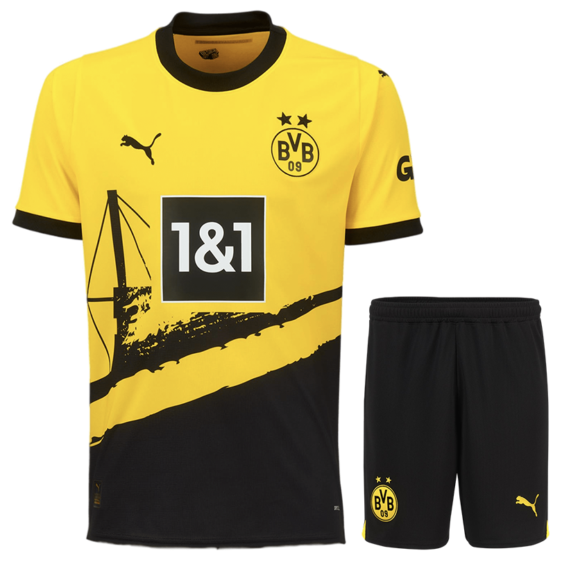Borussia Dortmund 23/24 Kid's Home Shirt and Shorts