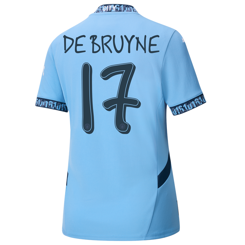 DE BRUYNE #17 Manchester City 24/25 Women's Home Shirt - Man City Font