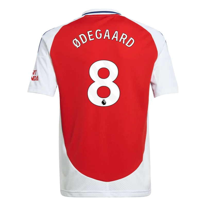 ØDEGAARD #8 Arsenal 24/25 Kid's Home Shirt and Shorts - PL Font