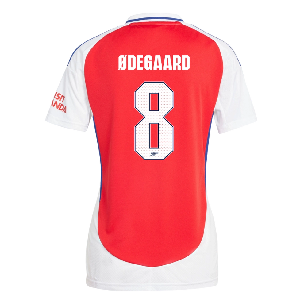 ØDEGAARD #8 Arsenal 24/25 Women's Home Shirt - Arsenal Font