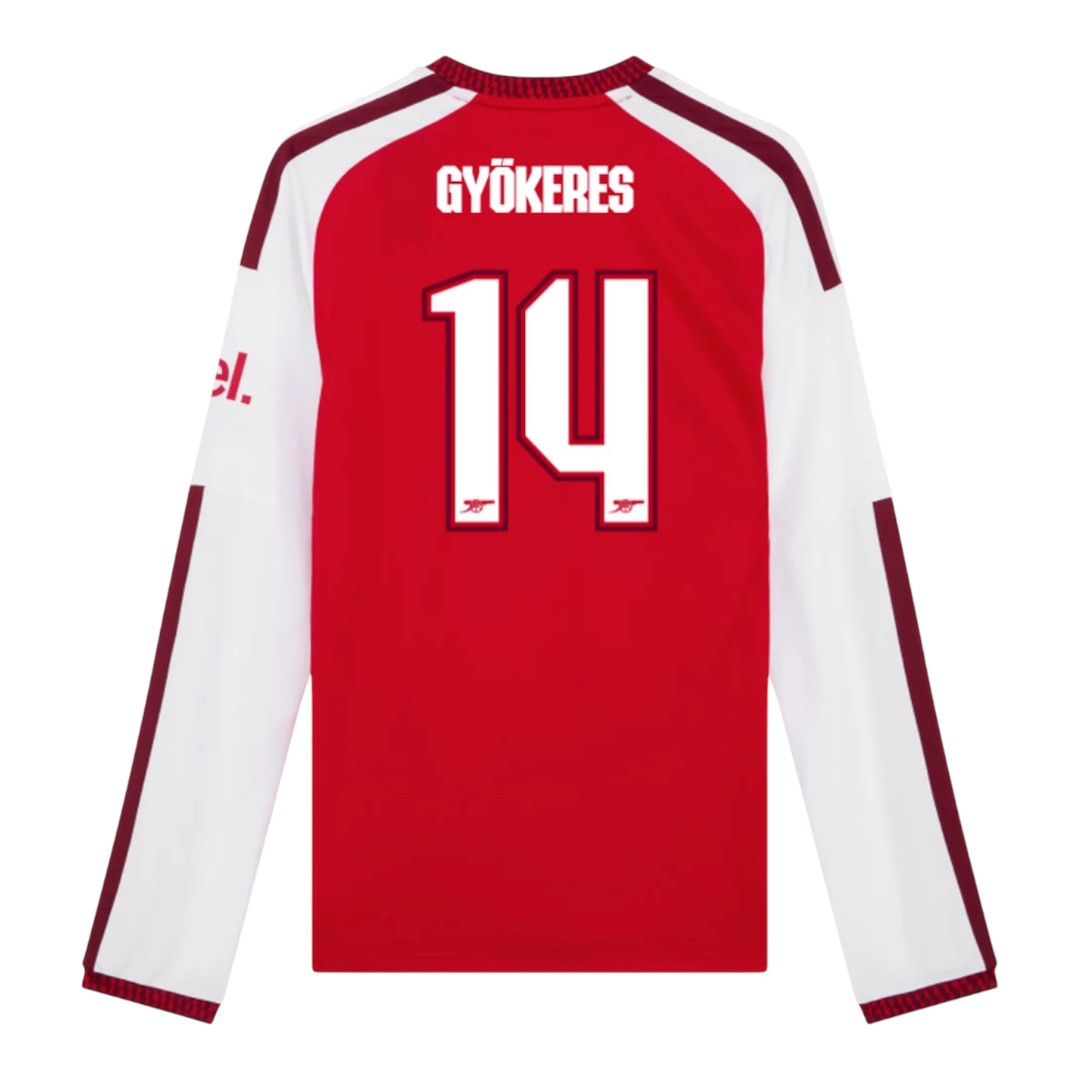 GYÖKERES #14 Arsenal 26/27 Men's Home Long Sleeve Shirt - Club Font