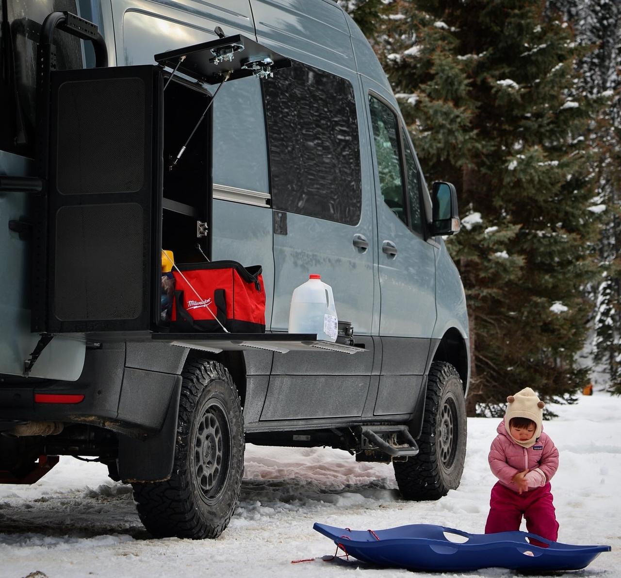 Sprinter Rear Door Aluminum Gear Rack - NO DRILL