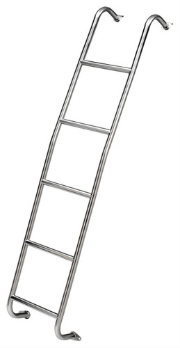 Surco stainless steel rear door ladder for the 2019+ Mercedes Sprinter, shown off the van