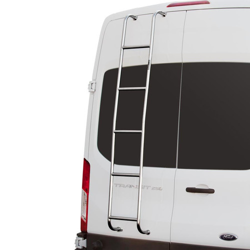 Surco ladder on the driver-side rear door of a Ford Transit high roof