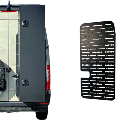 Sprinter Rear Passenger Door Aluminum Gear Rack + Trenta Aluminum Storage / Ski Box