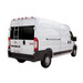 Surco stainless rear door ladder on a white Ram ProMaster high roof