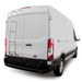 Surco stainless ladder mounted on the rear door of a white Ford Transit