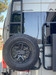 Spare tire mounted beside the Aluminess ladder on a 2019+ Sprinter