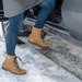 Stepping down onto a deployed PowerStep in snow