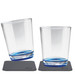 Two Silwy magnetic drinking cups, blue, on pads