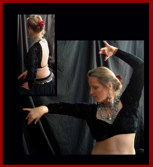 long sleeve Velvet Sweetheart Choli