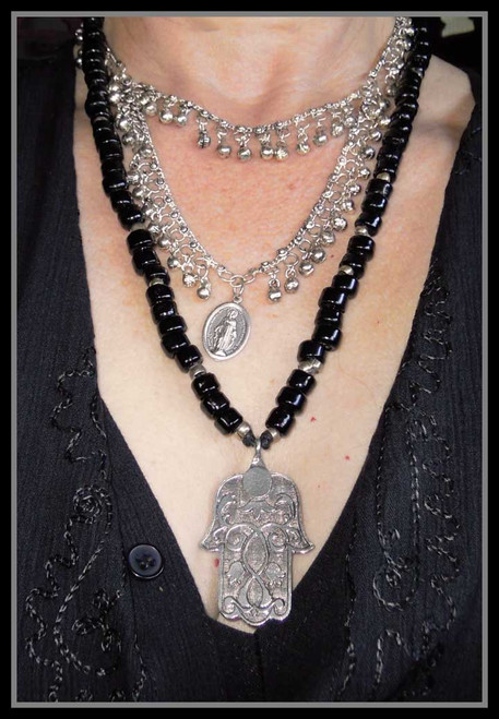 Pewter Onyx Necklace