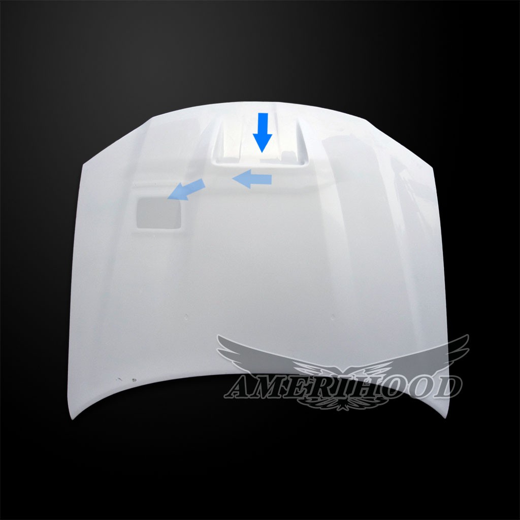 Image 3 - SRT Functional Ram-Air Hood Fiberglass for 2011-2023 Chrysler 300/300c by Amerihood - C311AHSRTFHW