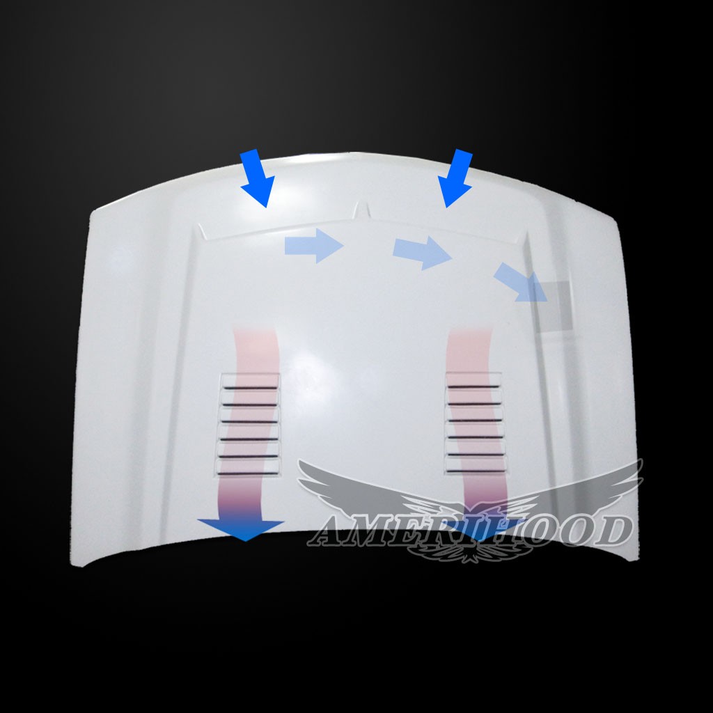 Image 3 - W/O Cladding Type-E Dual-Functional Ram Air Hood Fiberglass for 2003-2006 Chevrolet Avalanche by Amerihood - CA03AHTEFH