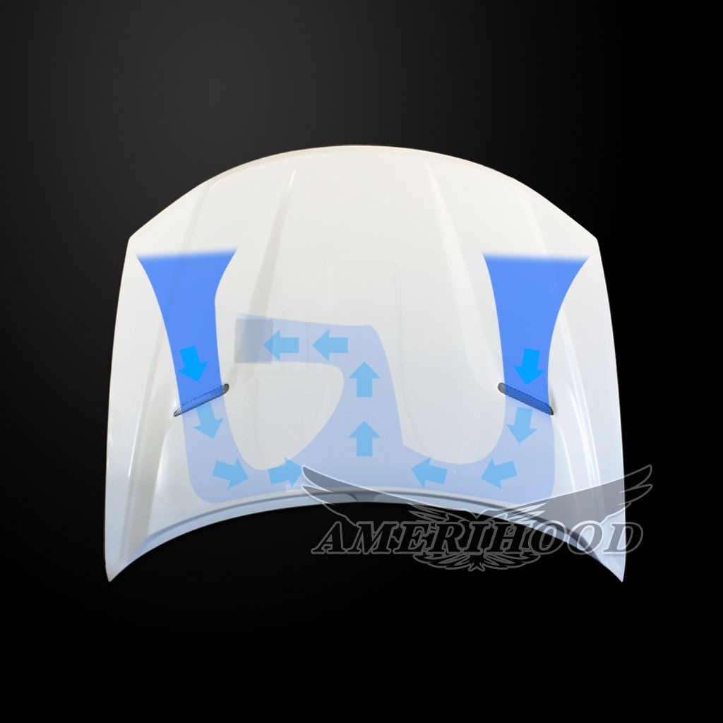 Image 8 - CLQ Functional Ram-Air Hood Fiberglass for 2008-2013 Dodge Avenger by Amerihood - DA08AHCLGFHW