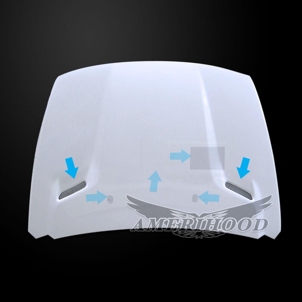 Image 6 - CLQ Functional Ram-Air Hood Fiberglass for 2007-2012 Dodge Caliber by Amerihood - DCB07AHCLGFW