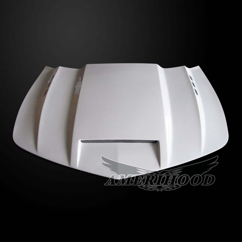 Image 5 - V6 SMS Dual-Functional Ram Air Fiberglass Hood for 2014-2015 Chevrolet Camaro by Amerihood - CCM14AHSMSFHW6