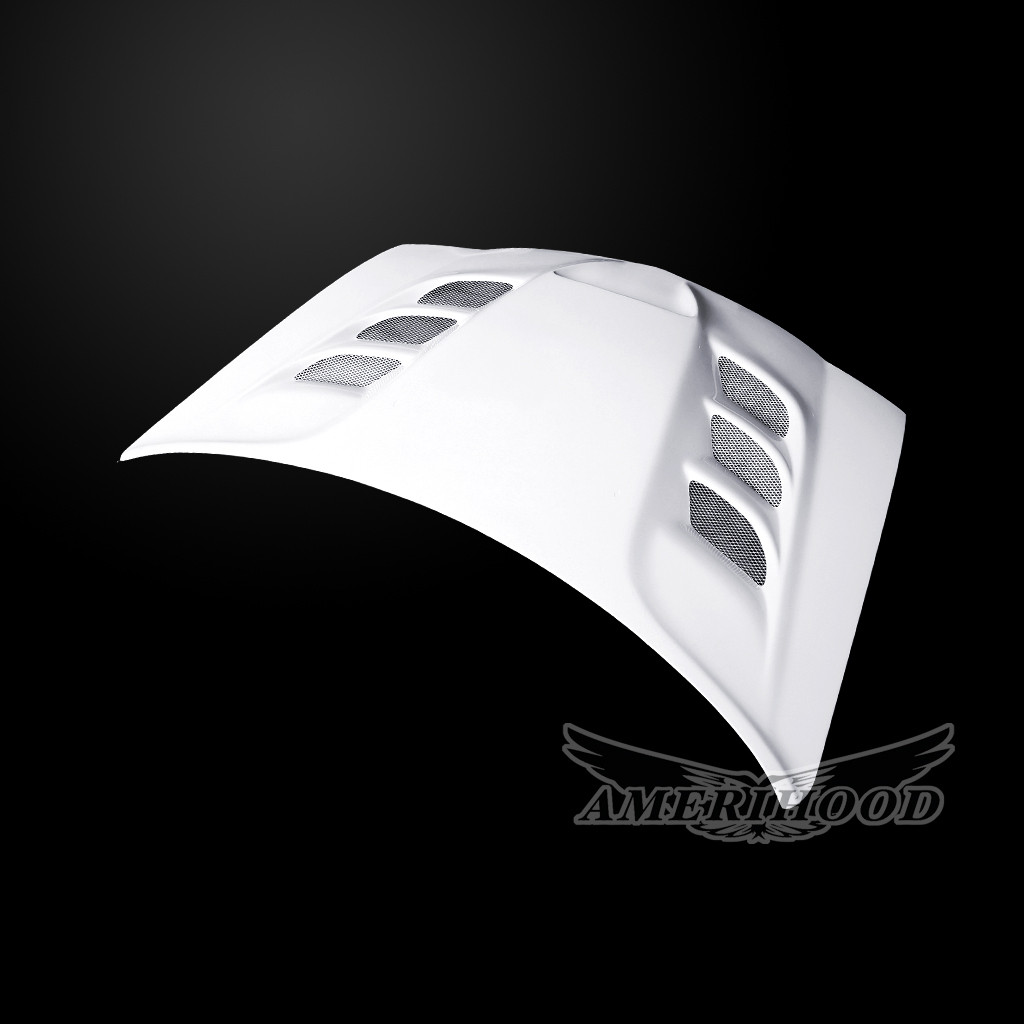 Image 5 - Base/SXT/RT/SRT-8 VIP-Style Dual-Functional Fiberglass Hood for 2006-2010 Dodge Charger by Amerihood - DC06AHVIPFHW
