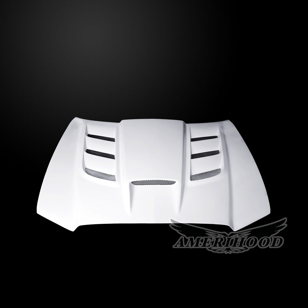 Image 2 - Base/SXT/RT/SRT VIP-Style Dual-Functional Fiberglass Hood for 2011-2014 Dodge Charger by Amerihood - DC11AHVIPFHW