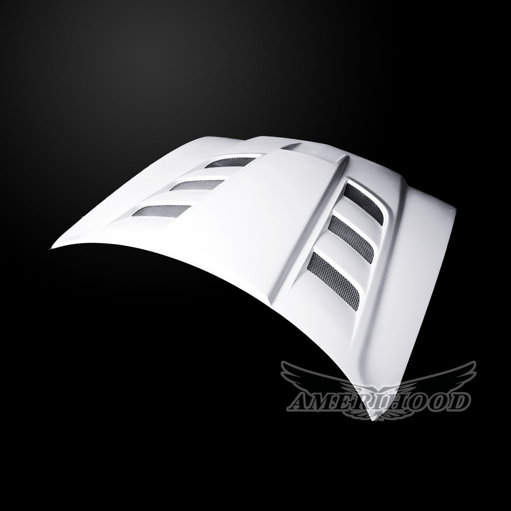 Image 3 - Base/SXT/RT/SRT VIP-Style Dual-Functional Fiberglass Hood for 2011-2014 Dodge Charger by Amerihood - DC11AHVIPFHW