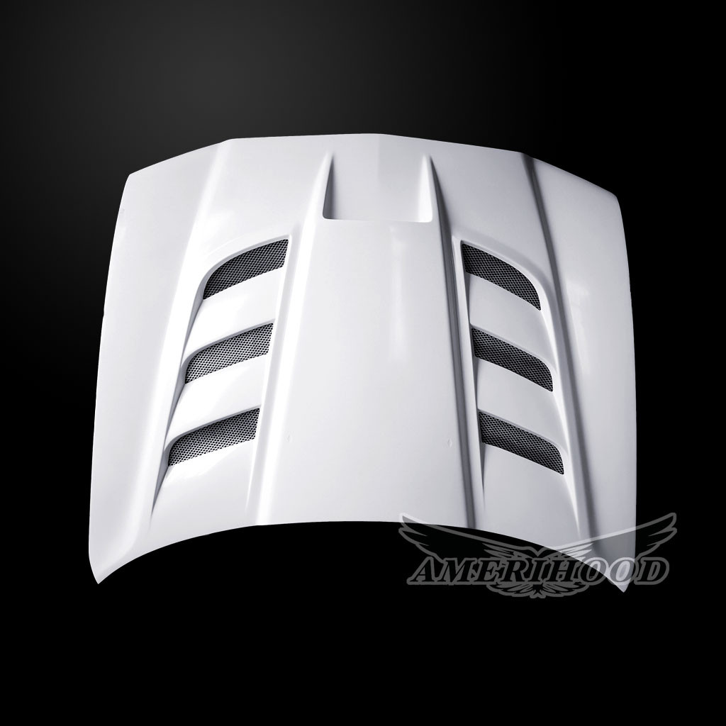 Image 5 - Base/SXT/RT/SRT VIP-Style Dual-Functional Fiberglass Hood for 2011-2014 Dodge Charger by Amerihood - DC11AHVIPFHW