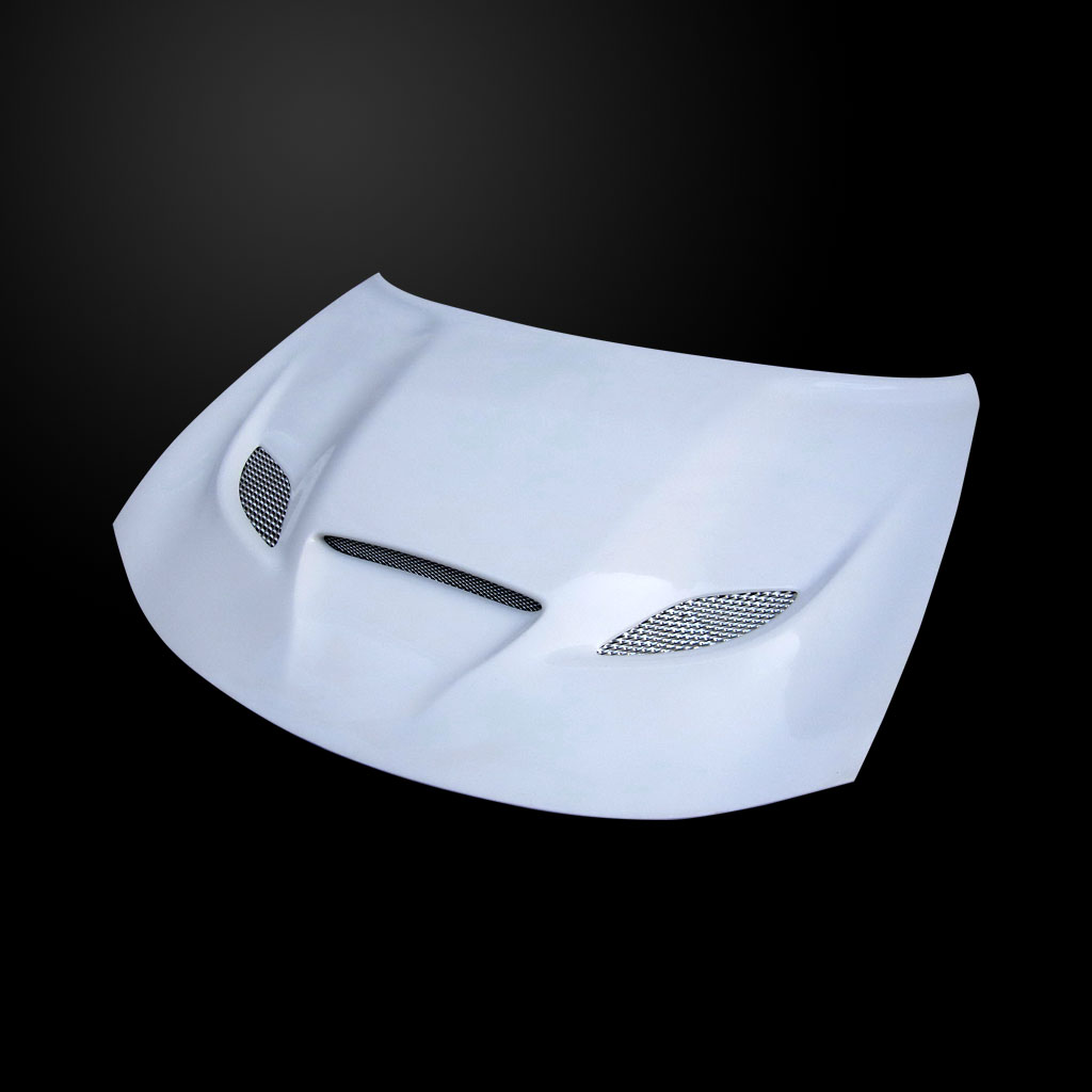 Image 1 - HellCat Functional Heat Extractor Fiberglass Hood for 2015-2023 Dodge Charger by Amerihood - DC15AHCATFHW