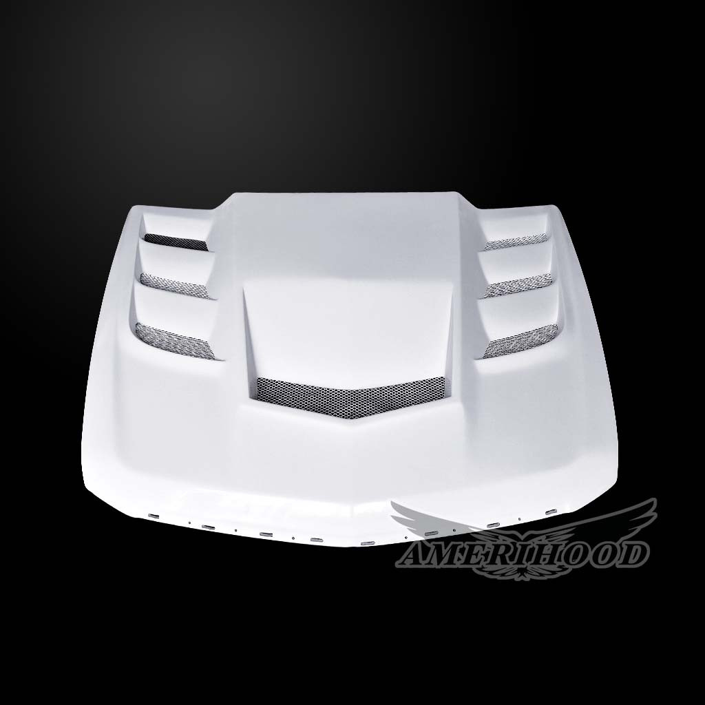 Image 2 - NON-V Wagon VIP-Style Heat-Extractor Functional Fiberglass Hood for 2010-2014 Cadillac CTS by Amerihood - CCTS10AHVIPFHW5