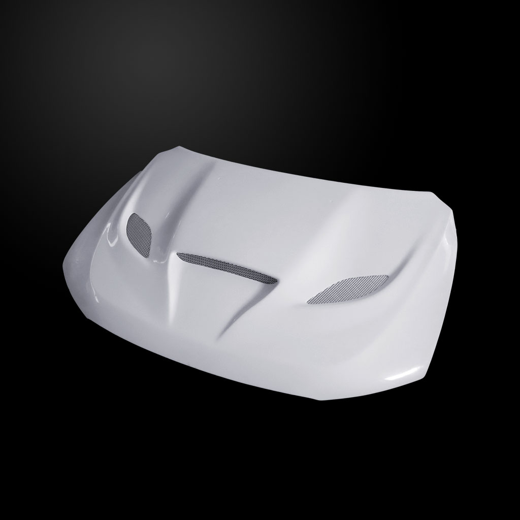 Image 4 - HellCat Style Fiberglass Dual-Functional Ram Air Hood for 2011-2019 Dodge Durango by Amerihood - DD11AHCATFHW